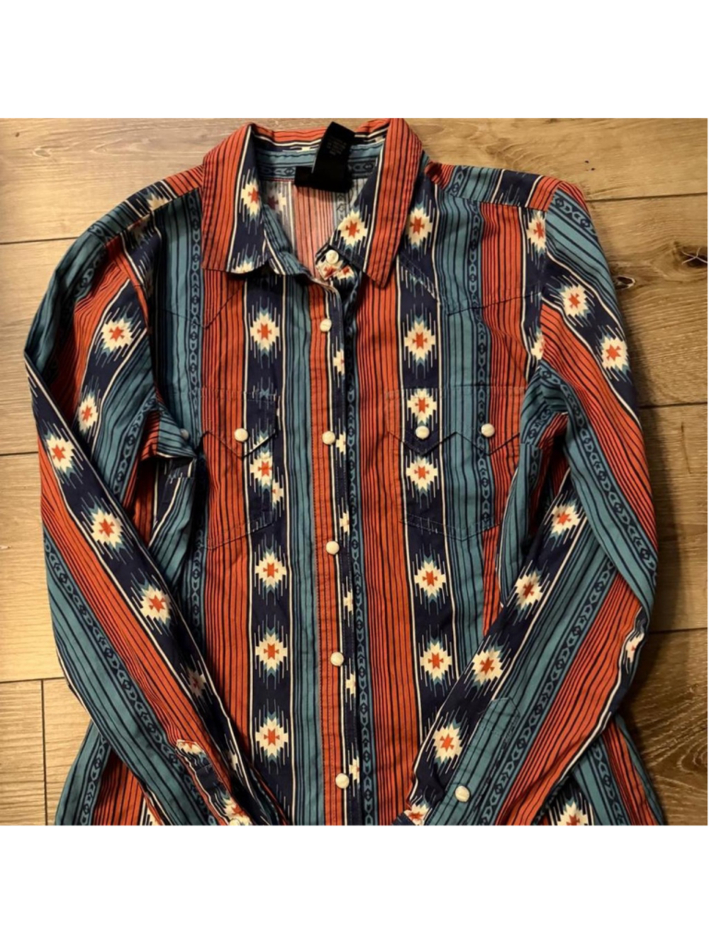 Southwestern Western pearl snap button-up